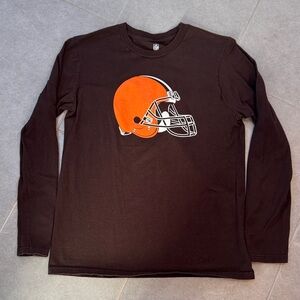 NFL Cleveland Browns Long Sleeve Tee with Orange Helmet Graphic